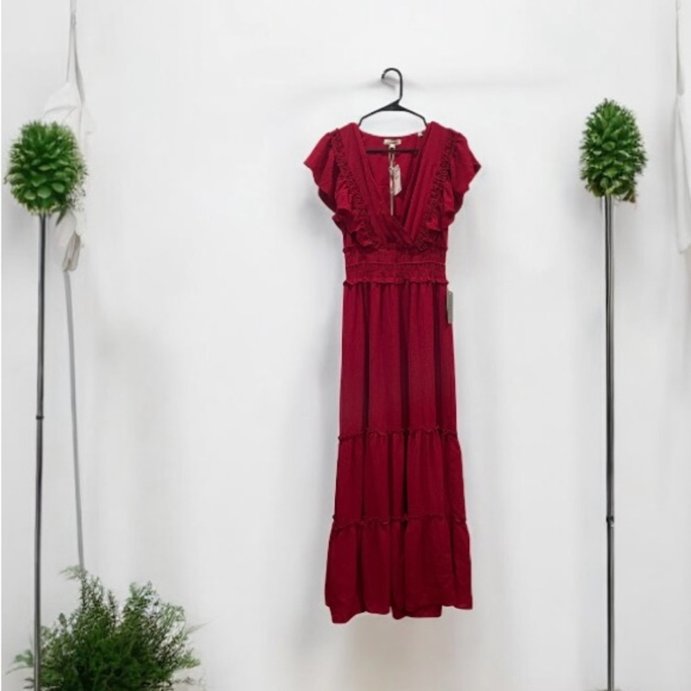 Max Studio Deep Red Maxi Dress